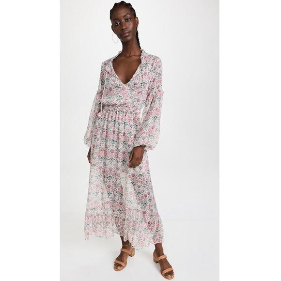 Misa Los Angeles Amata Dress In Somerset Floral Chiffon Bohemian Maxi XS NWT - Picture 5 of 16